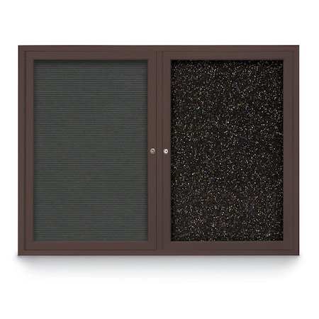 United Visual Products Corkboard, Pearl /Bronze, 48" x 36" UV416I-BRONZE-PEARL